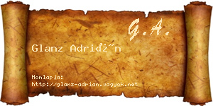 Glanz Adrián névjegykártya
